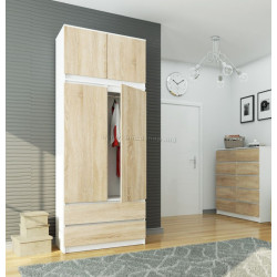 Шкаф с антресолью Akord S90 2D2SZ (White/Sonoma Oak)