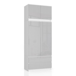 Шкаф с антресолью Akord S90 2D2SZ (White/Metallic Gloss) Thumb