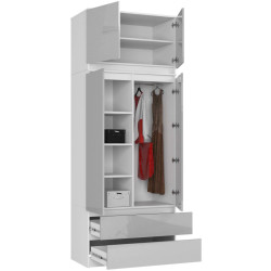 Шкаф с антресолью Akord S90 2D2SZ (White/Metallic Gloss) Thumb