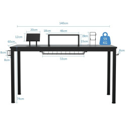 Masa de calculator gaming Costway HW63510 (Black) Thumb