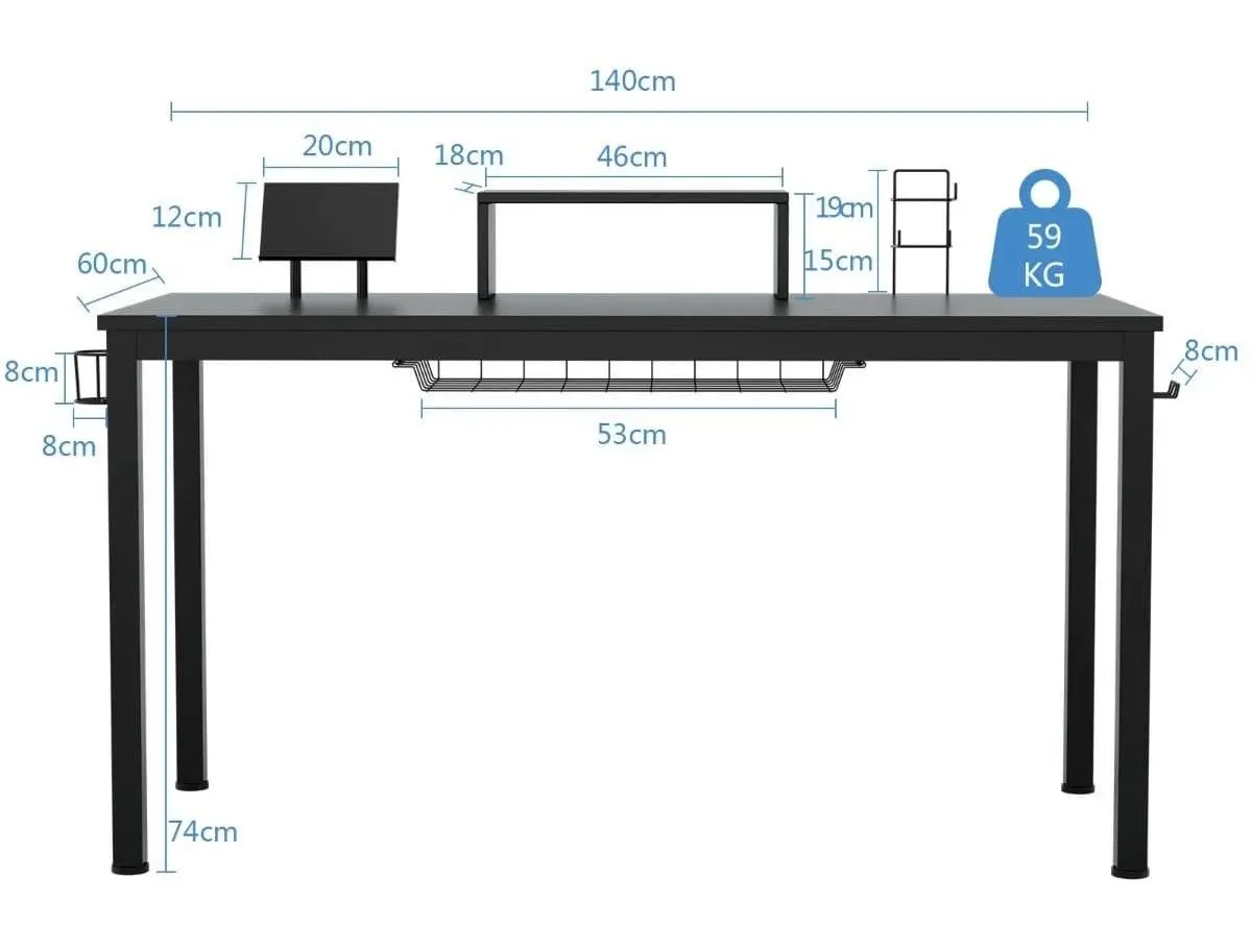 Masa de calculator gaming Costway HW63510 (Black)