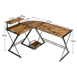 Masa de calculator Costway HW65968TN (Antique) Thumb