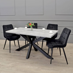 Стол DP Vesta 150x80cm (Grey/Black)