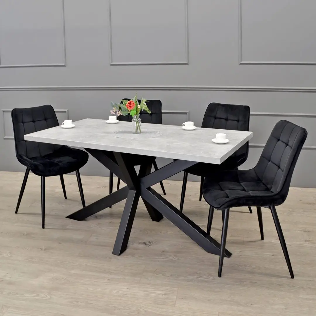 Стол DP Vesta 150x80cm (Grey/Black)