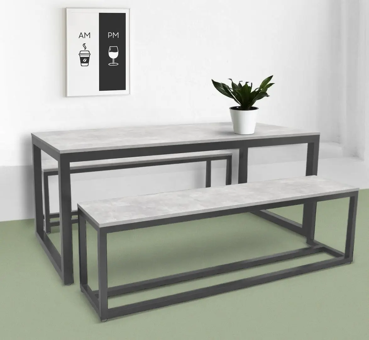 Обеденный набор DP 3-Piece/6-Seat (Concrete Gray/Black)