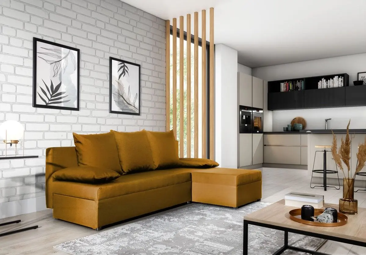 Canapea de colt Eltap Gino Nube 45 (Mustard)