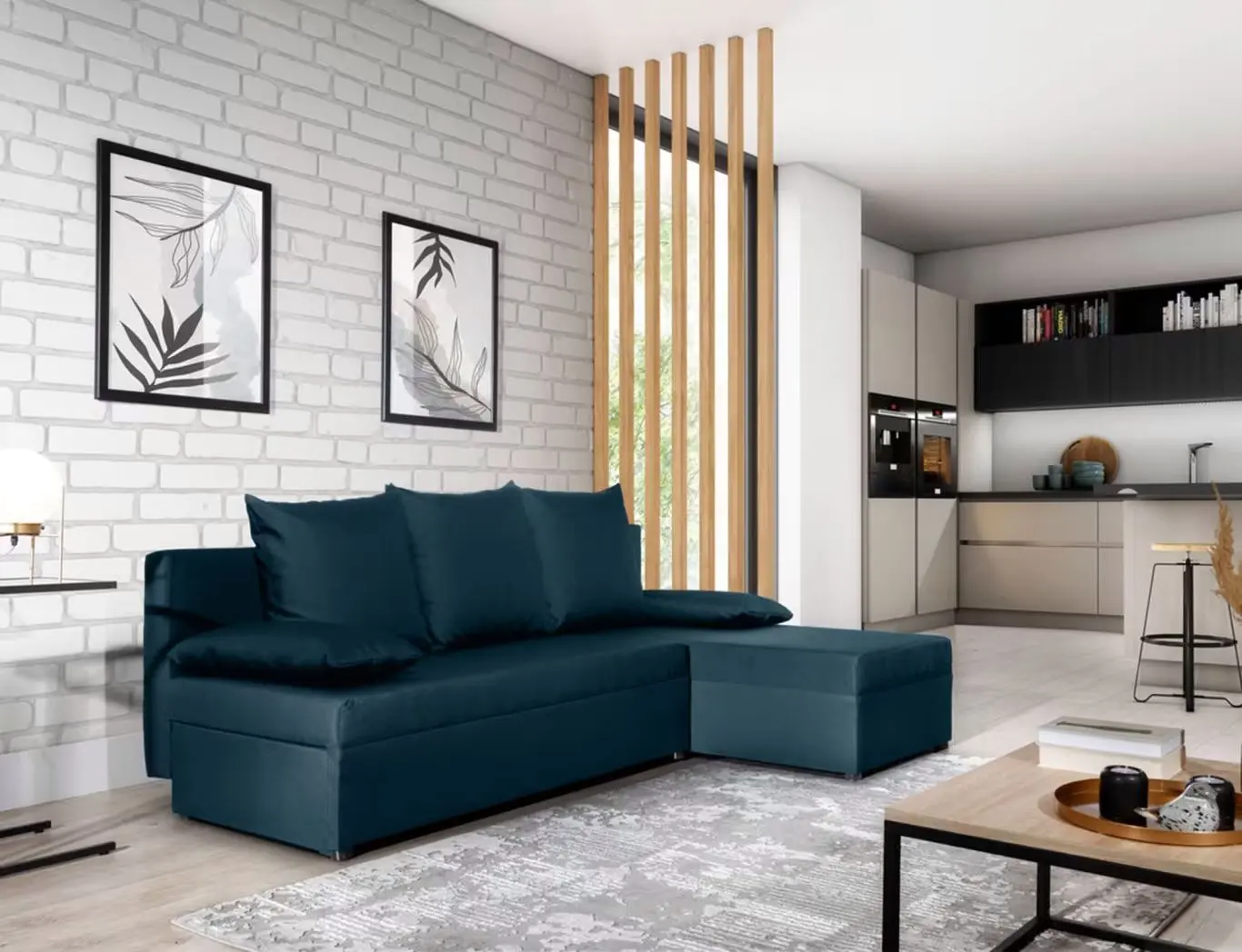 Canapea de colt Eltap Gino Nube 40 (Blue)