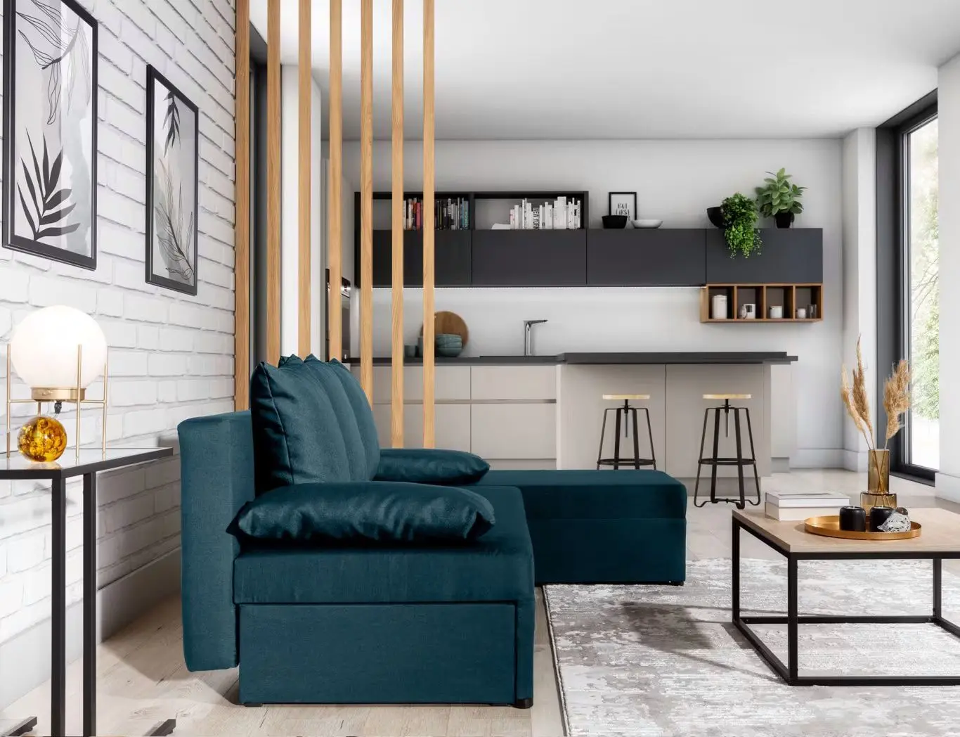 Canapea de colt Eltap Gino Nube 40 (Blue)