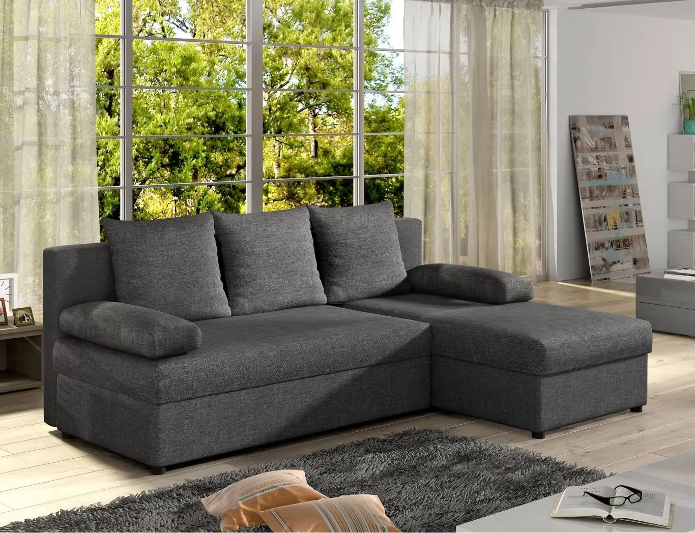 Canapea de colt Eltap Gino Sawana 05 (Dark Gray)