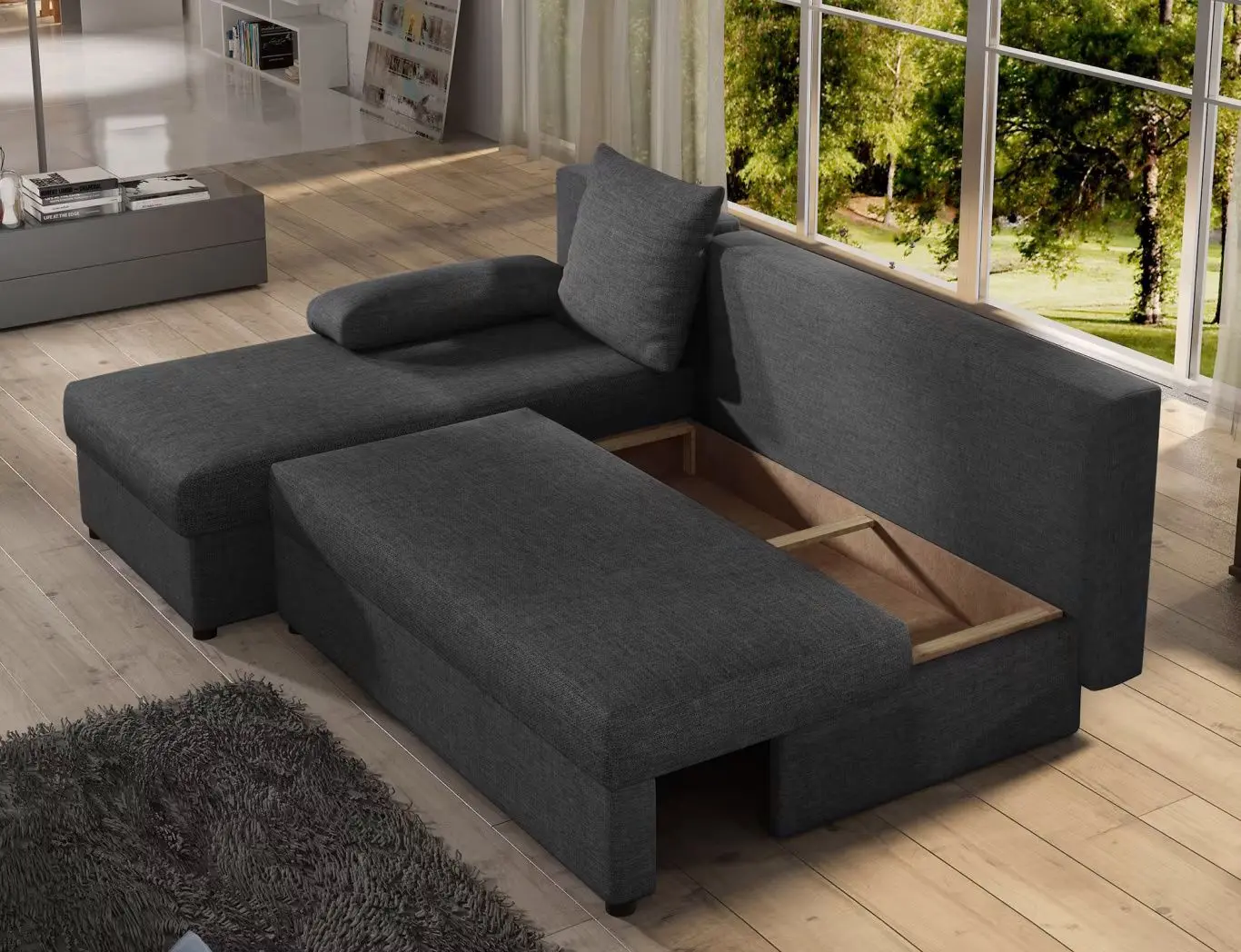 Canapea de colt Eltap Gino Sawana 05 (Dark Gray)