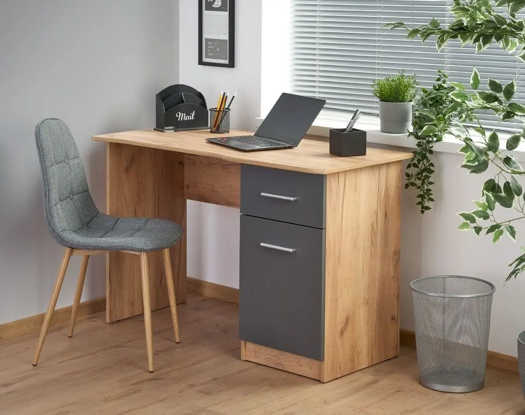 Стол письменный Halmar Elmo (Anthracite Matt/Wotan Oak)