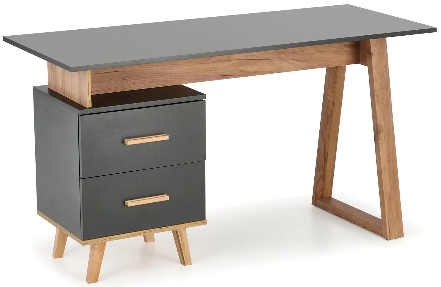 Masa de birou Halmar Sergio (Anthracite/Wotan Oak) - 2