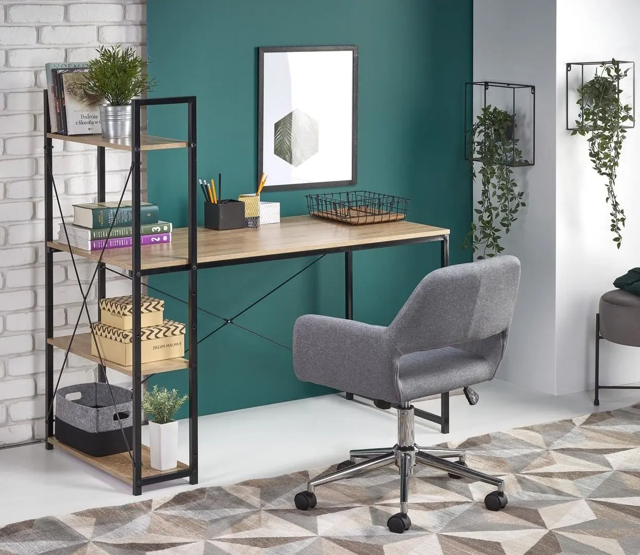 Письменный стол Halmar Narvik B1 (Sonoma Oak/Black)