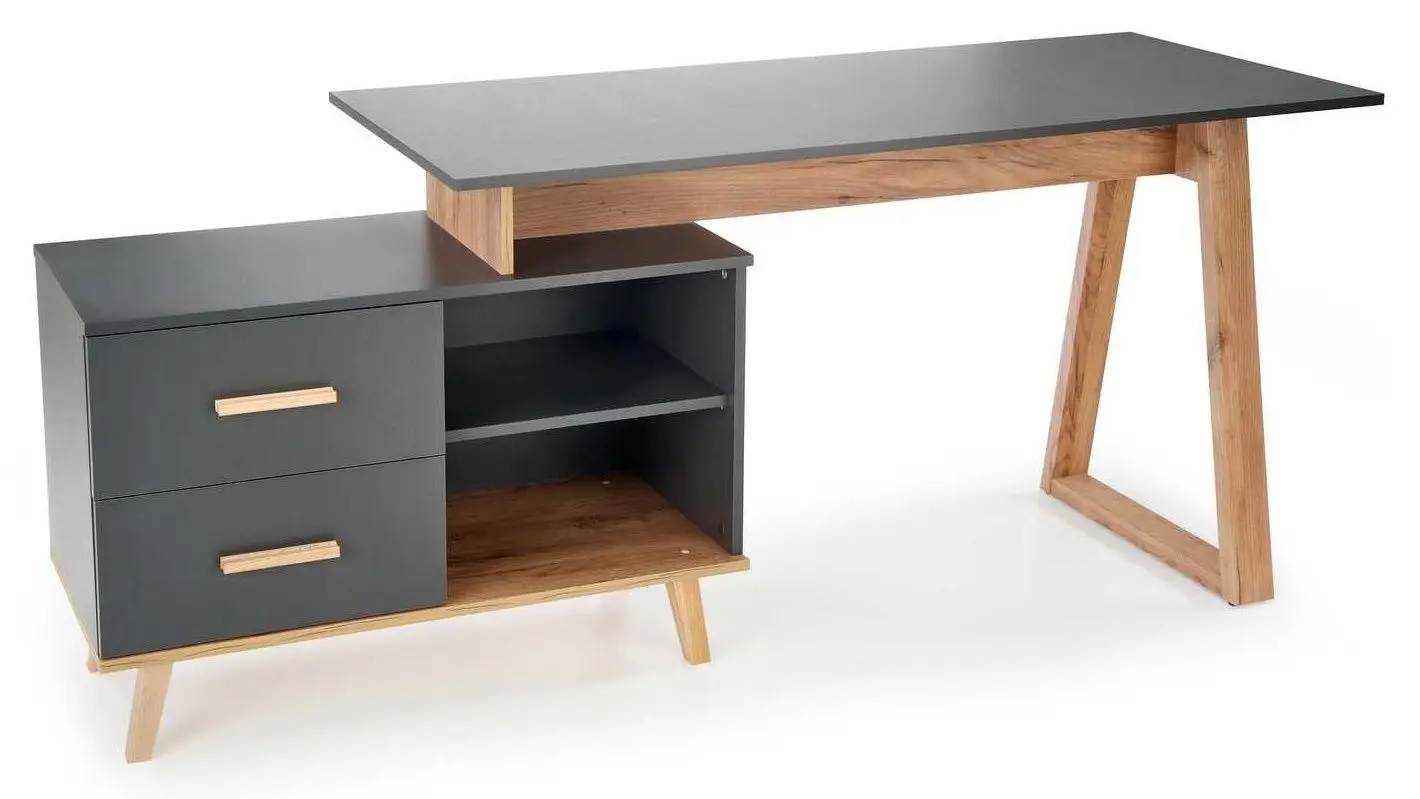 Masa de birou Halmar Sergio XL (Anthracite/Wotan Oak)