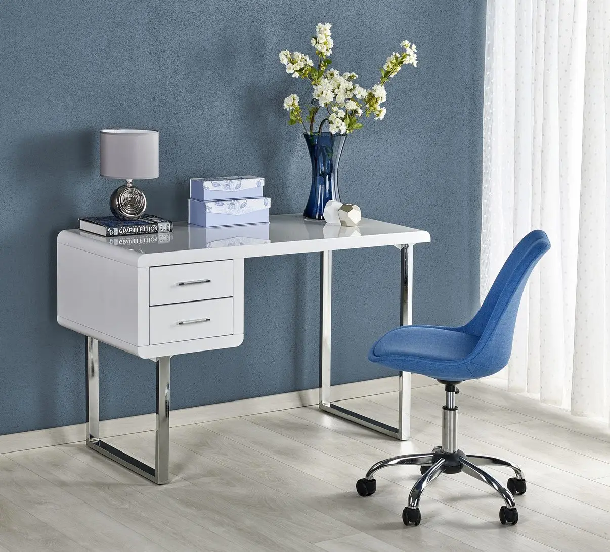 Стол письменный Halmar B30 (White/Chrome)