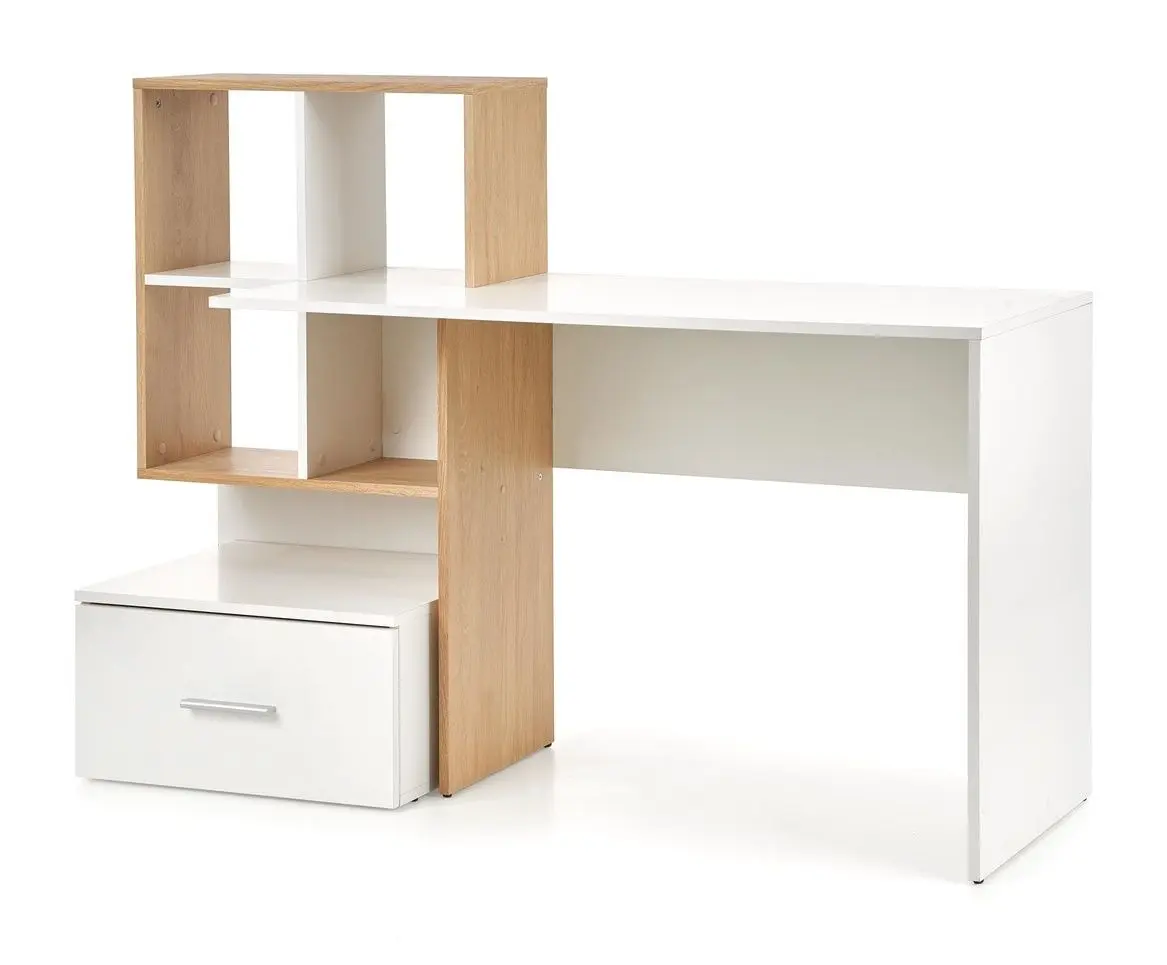 Masa de birou Halmar Grosso (Gold Oak/White)