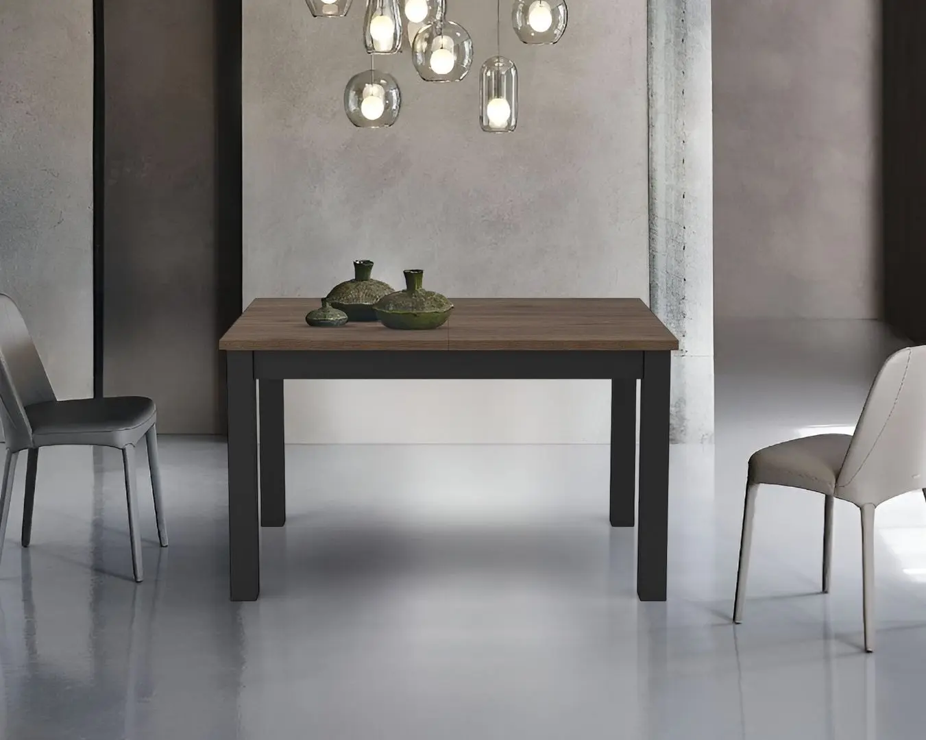 Masa extensibila Helvetia Olin №92 (Okapi Walnut/Black)