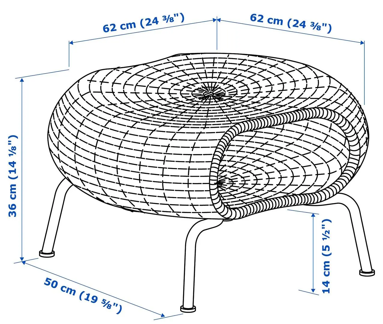 Masa reviste Ikea Gamlehult (Ratan/Antracit)