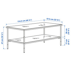 Masa pentru reviste Ikea Asperod 115x58 (Negru/Sticla Negru) Thumb
