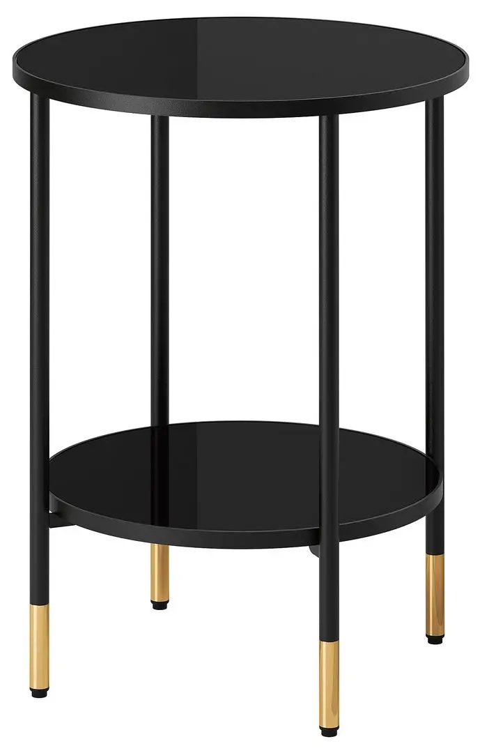 Журнальный столик Ikea Asperod 45 (Черный/Черное стекло)