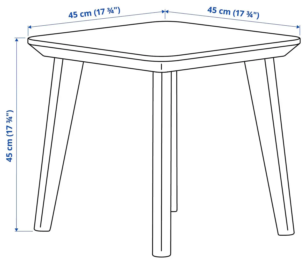 Masa pentru reviste Ikea Lisabo 45x45 (Furnir Frasin)