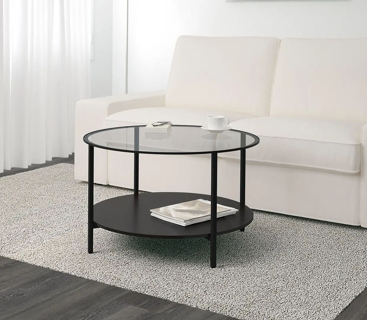 Masa pentru reviste Ikea Vittsjo 75 (Negru-Maro/Sticla)