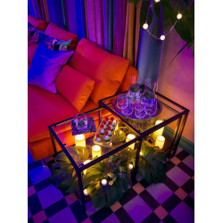 Set mese pentru reviste Ikea Vittsjo 90x50 (Negru-maro/Sticla) Thumb