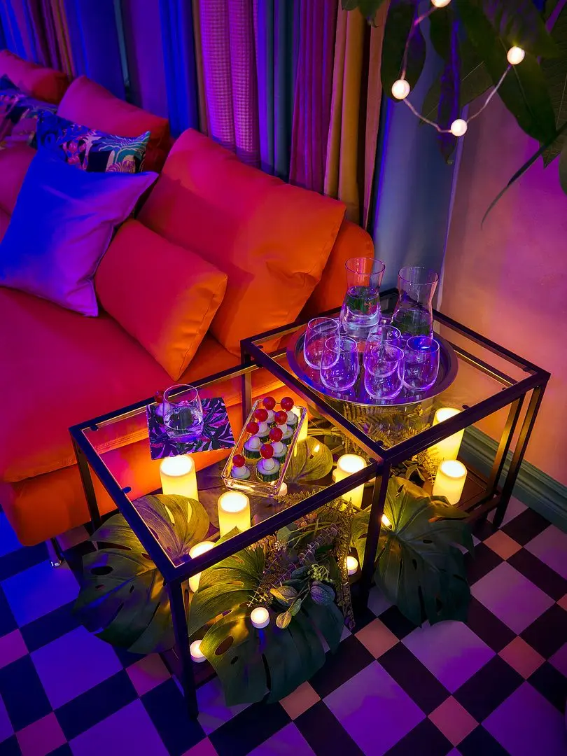 Set mese pentru reviste Ikea Vittsjo 90x50 (Negru-maro/Sticla)