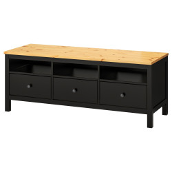Тумба РТВ Ikea Hemnes 148x47x57 (Черно-коричневый/Светло-коричневый) Thumb