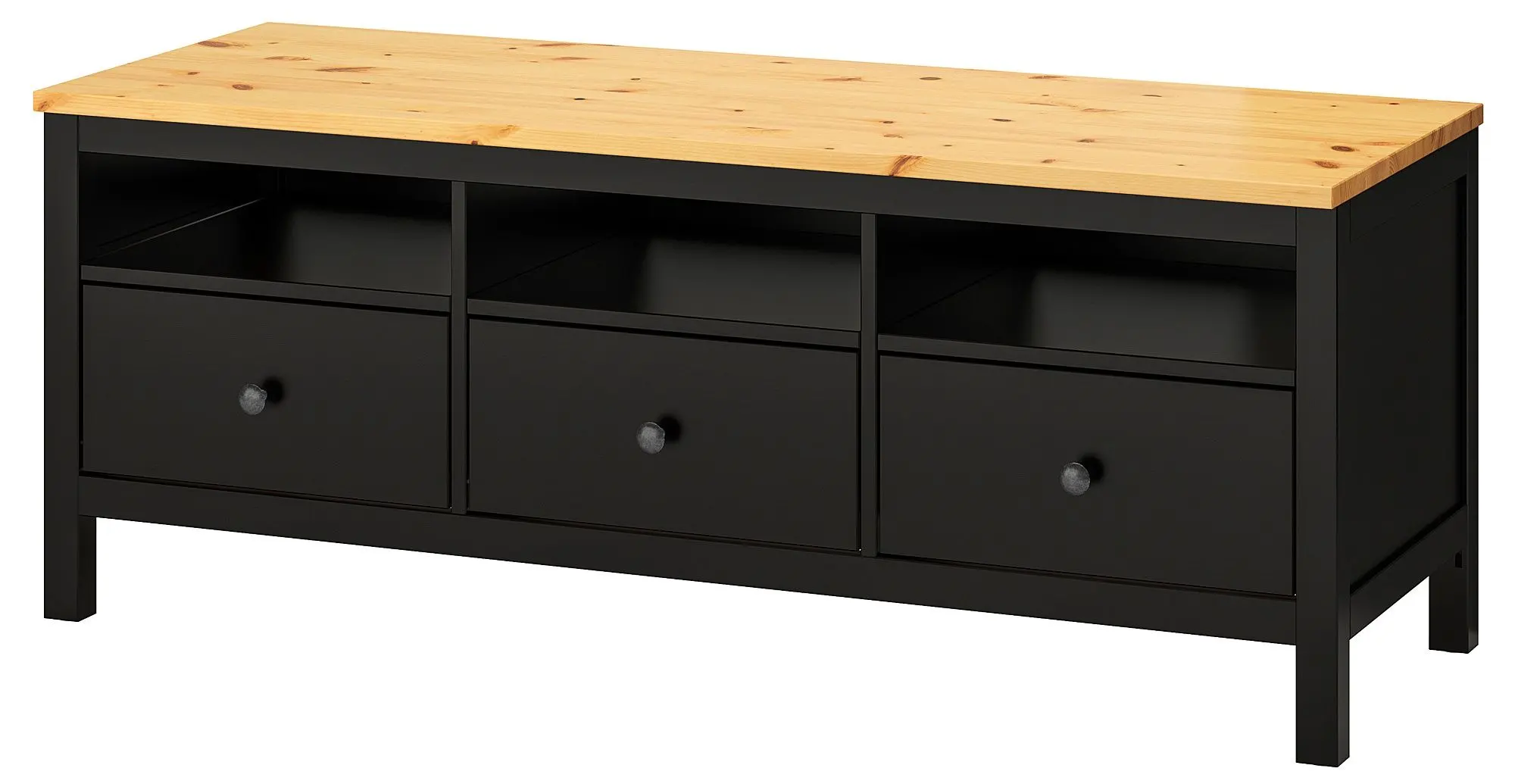 Тумба РТВ Ikea Hemnes 148x47x57 (Черно-коричневый/Светло-коричневый)