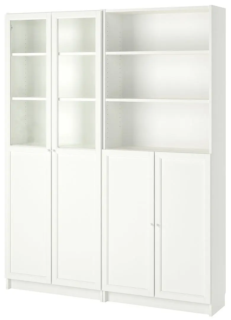 Biblioteca Ikea Billy/Oxberg panou/usa sticla 160x30x202 (Alb)