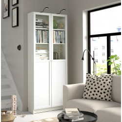 Biblioteca Ikea Billy panou/usa sticla 80x30x202 (Alb)