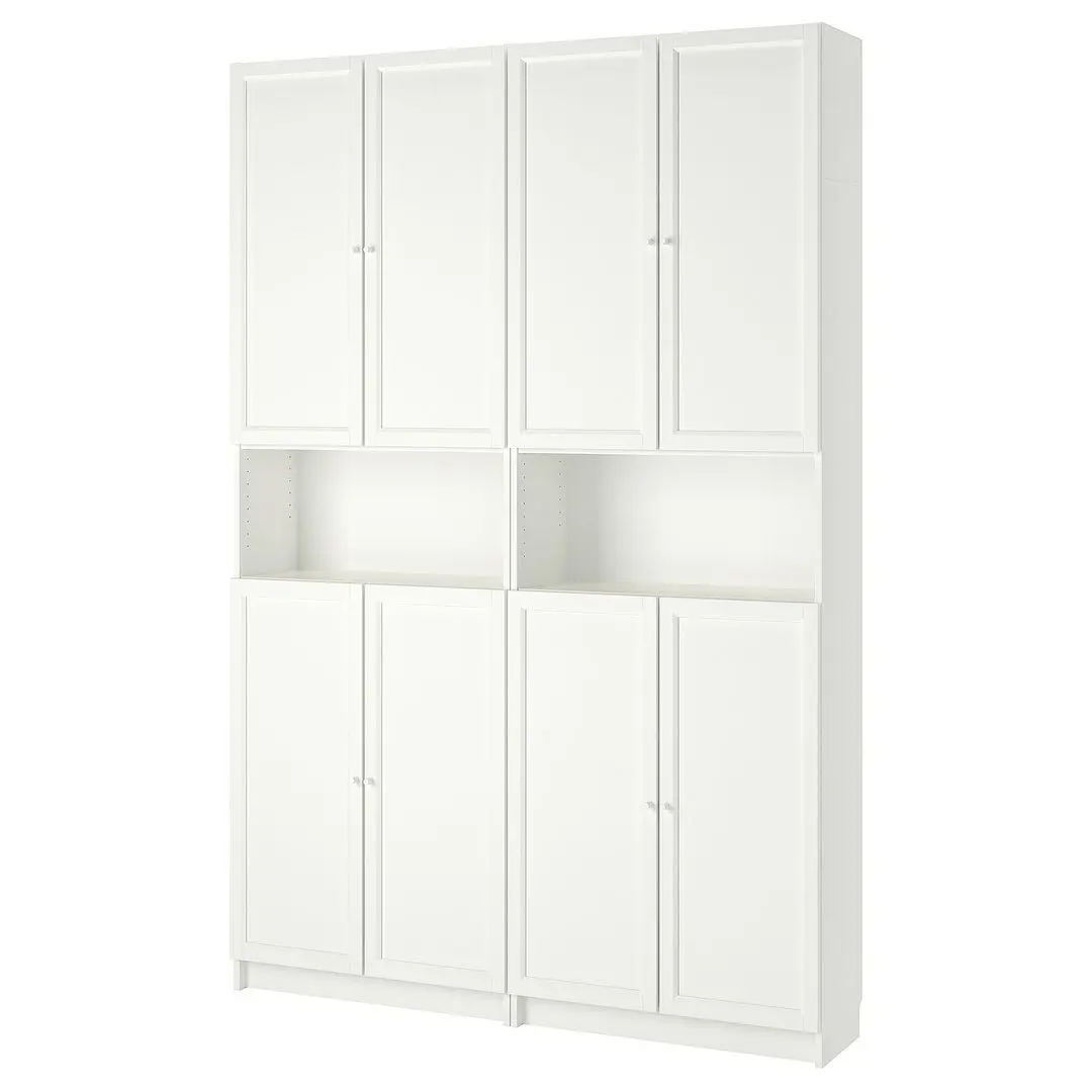 Biblioteca Ikea Billy/Oxberg extensie înaltă/uşi 160x30x237 (Alb)