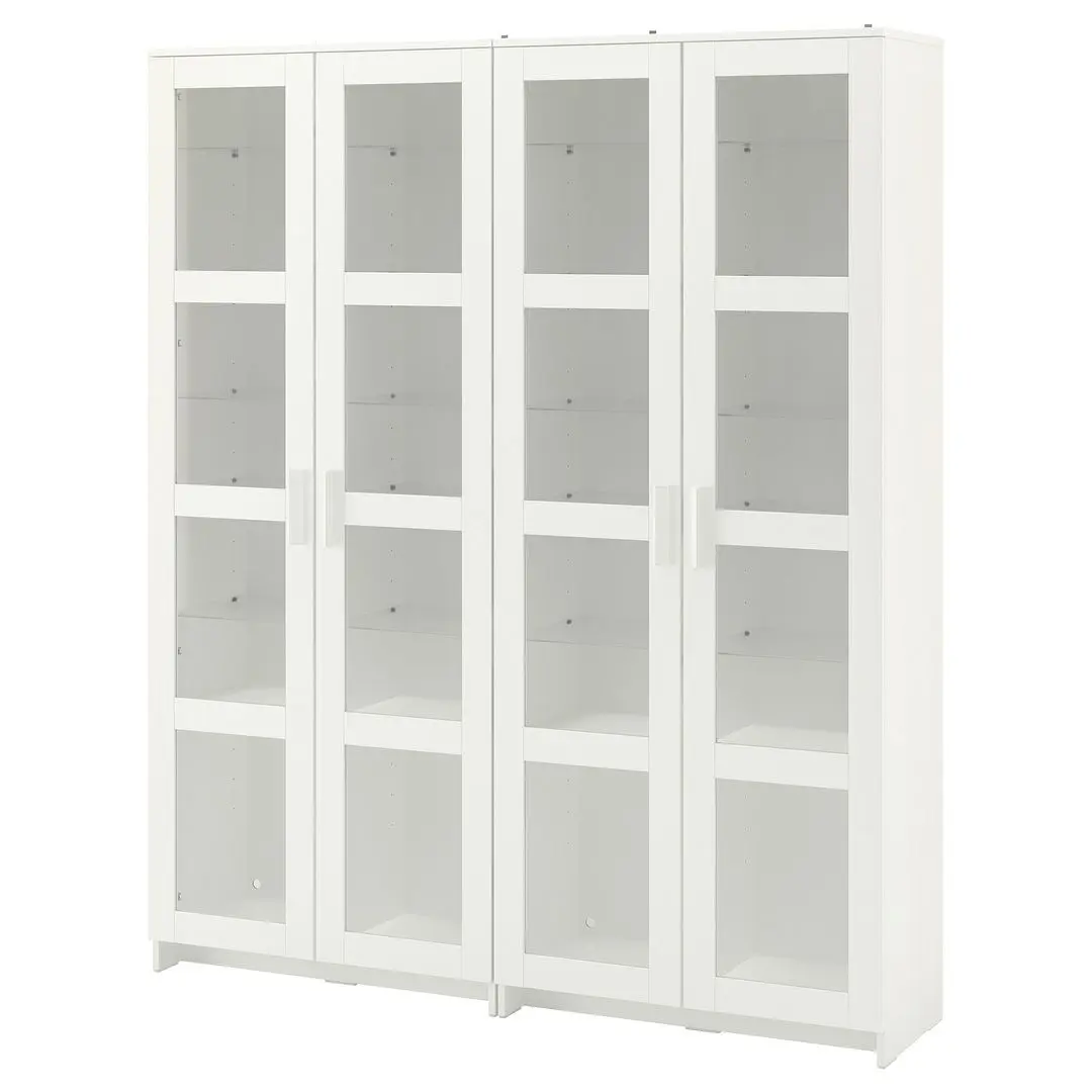 Biblioteca Ikea Brimnes usi sticla 160x35x190 (Alb)