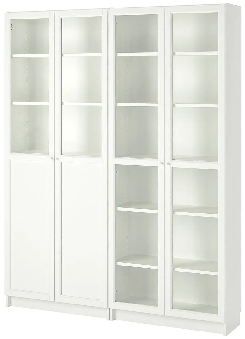 Biblioteca Ikea Billy/Oxberg usi sticla 160x30x202 (Alb)