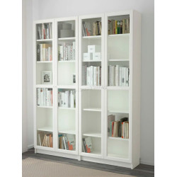 Biblioteca Ikea Billy/Oxberg sticla 160x30x202 (Alb)