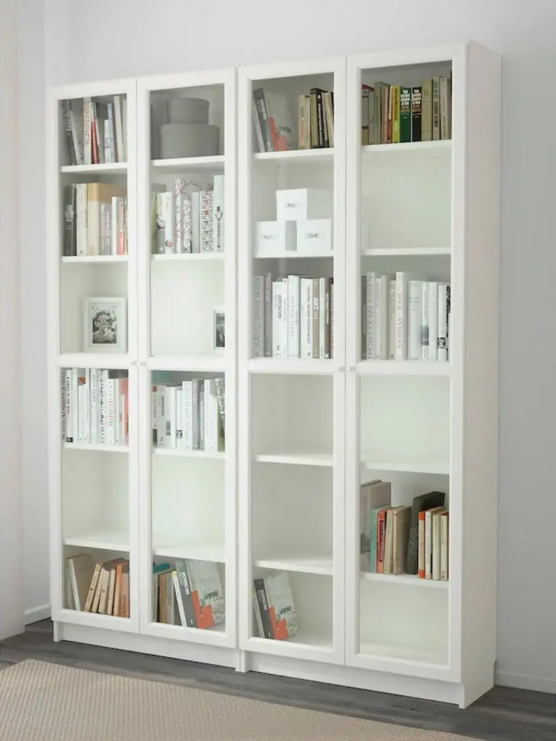 Biblioteca Ikea Billy/Oxberg sticla 160x30x202 (Alb)