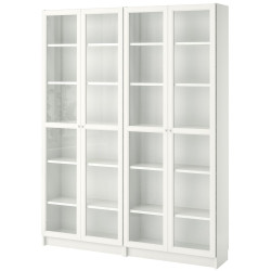 Biblioteca Ikea Billy/Oxberg sticla 160x30x202 (Alb) Thumb