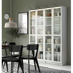 Biblioteca Ikea Billy/Oxberg sticla 160x30x202 (Alb) Thumb