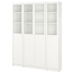 Biblioteca Ikea Billy/Oxberg sticla 160x202 (Alb) Thumb