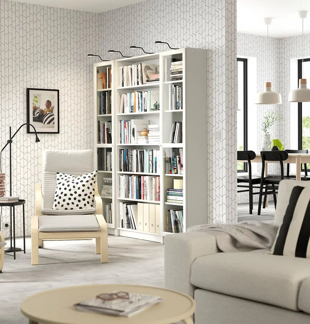 Biblioteca Ikea Billy/Oxberg usi sticla 160x202 (Alb)