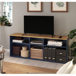 Tumba pentru TV Ikea Skruvby 156x38x60 (Negru-Albastru)