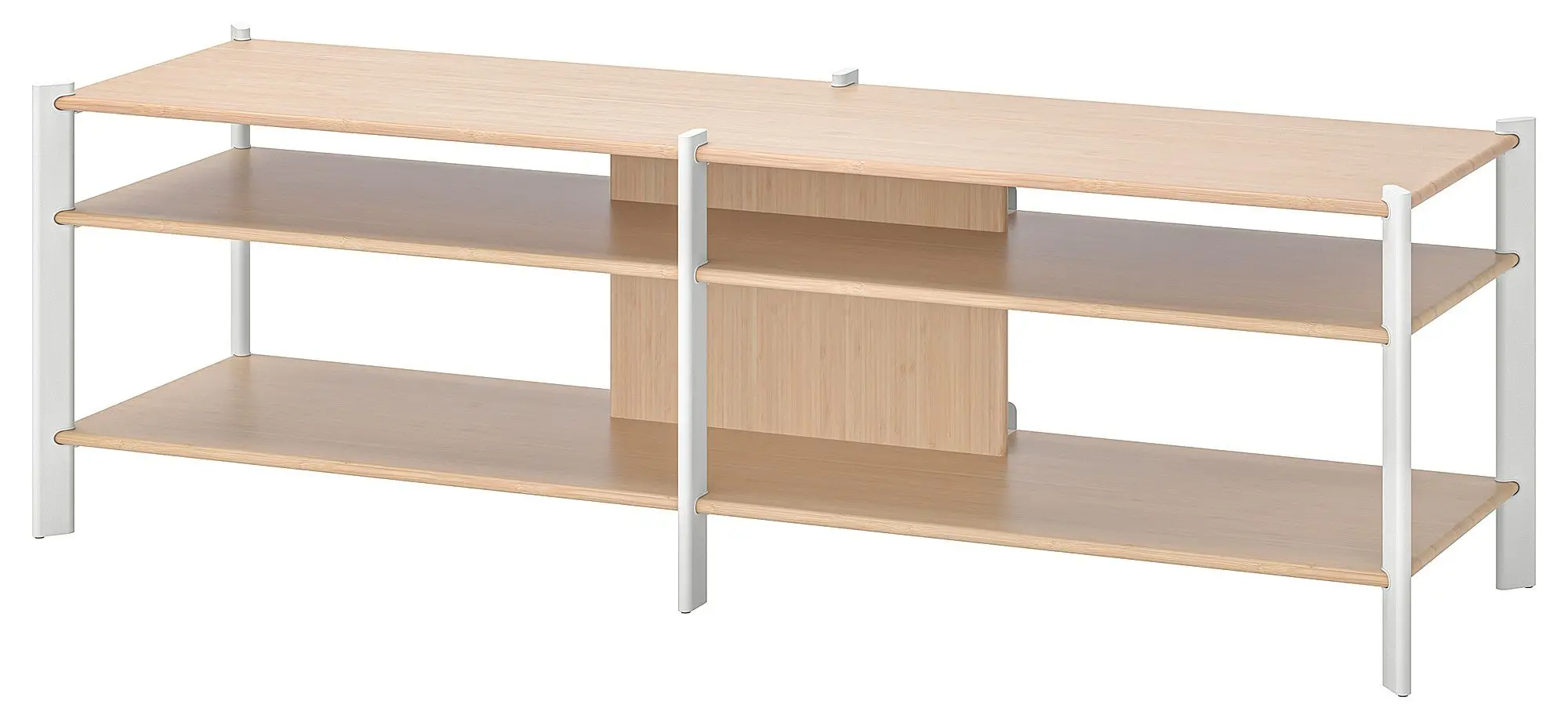 Tumba pentru TV Ikea Jattesta 160x40x49 (Alb/Bambus Deschis)