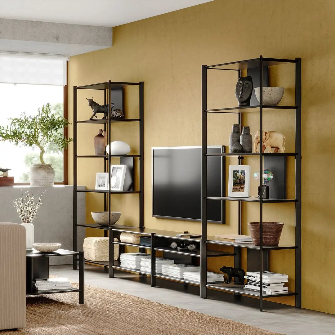 Tumba pentru TV combinata Ikea Jattesta 320x40x194 (Negru)