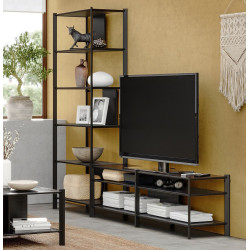 Tumba pentru TV combinata Ikea Jattesta 240x40x194 (Negru)