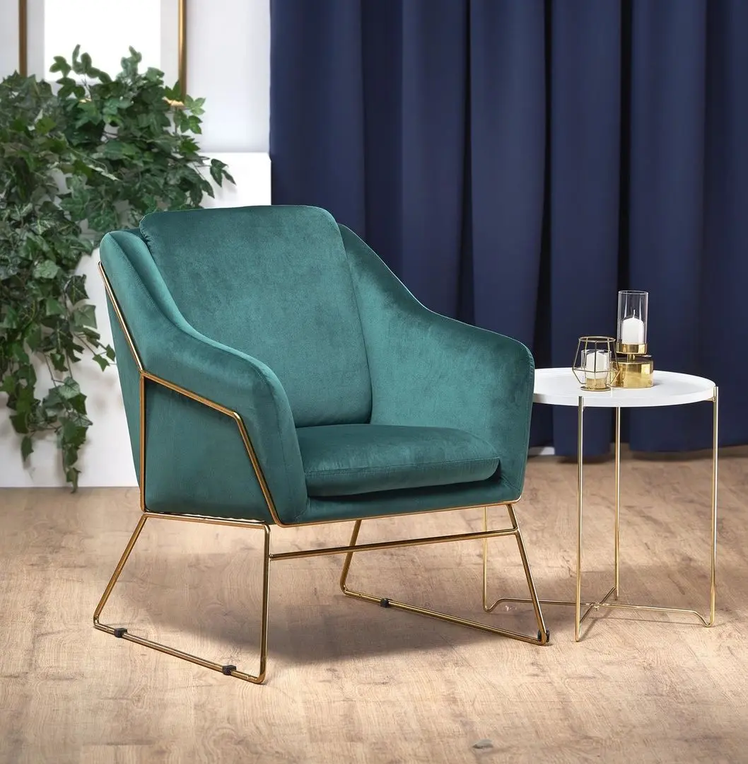Fotoliu Halmar Soft 3 (Dark Green/Gold)
