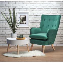 Fotoliu Halmar Ravel (Dark Green/Natural)