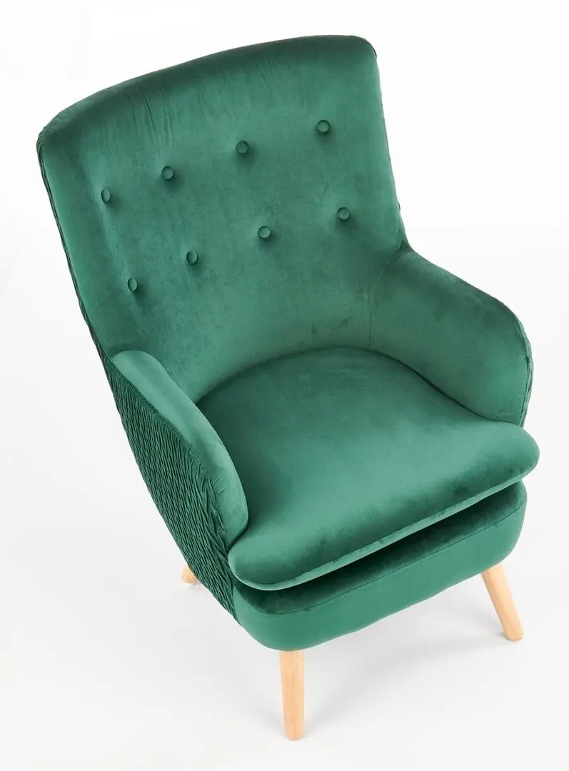 Fotoliu Halmar Ravel (Dark Green/Natural)