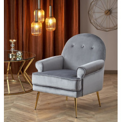 Fotoliu Halmar Santi (Gray/Golden)