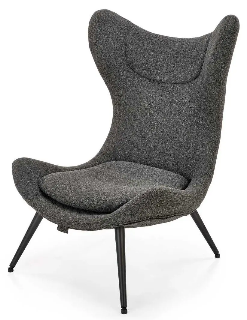 Fotoliu Halmar Atlantis (Dark Gray/Black)